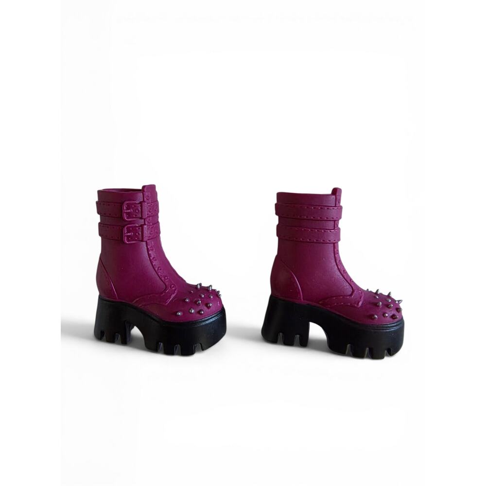 New Disney ily 4Ever 11" Doll Maleficent Spiked Combat Boots Shoes Burgundy